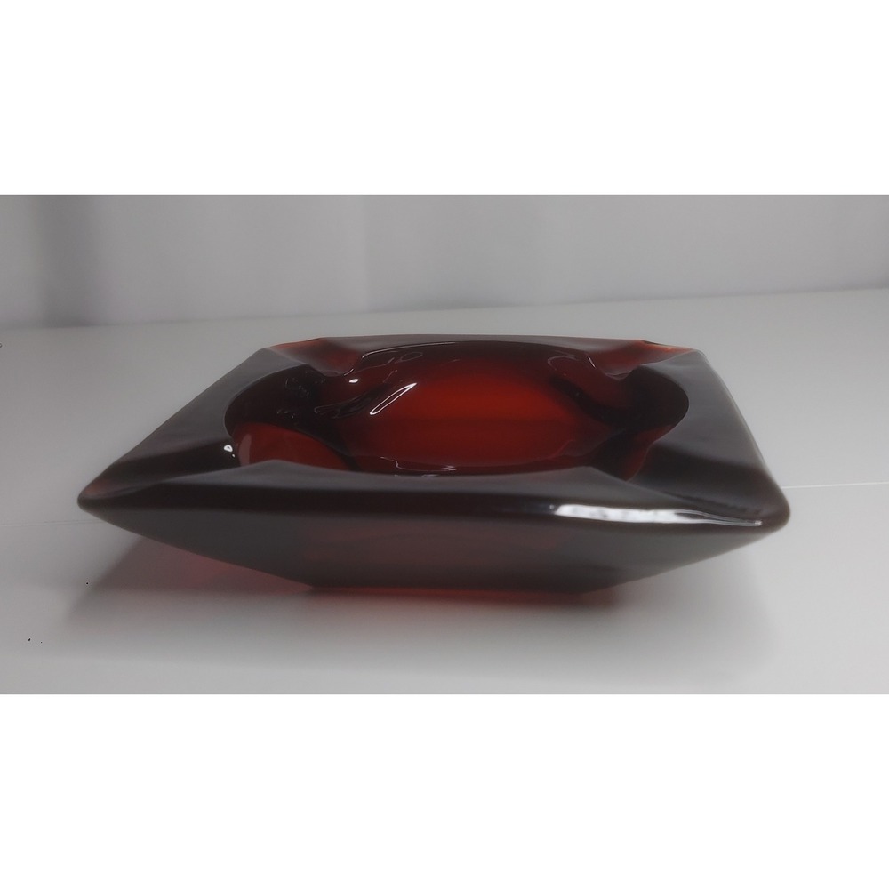 Anchor Hocking Vintage 6" Royal Ruby Red Square Mid-Century Ashtray